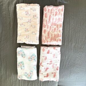 Aden + Anais Essentials 4pk Cotton Muslin Baby Swaddle Blankets.